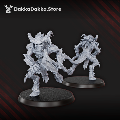 Hellspawn Flesh Daemon Squad x10 (10 Units), Hellspawn proxy miniature, 28mm heroic scale unpainted resin, view 3