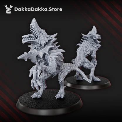 Hellspawn Hounds of the Wormhole x5 (5 Units), Hellspawn proxy miniature, 28mm heroic scale unpainted resin