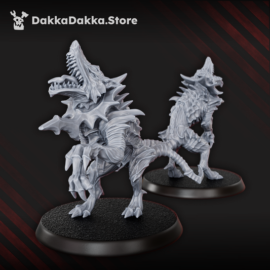 Hellspawn Hounds of the Wormhole x5 (5 Units), Hellspawn proxy miniature, 28mm heroic scale unpainted resin