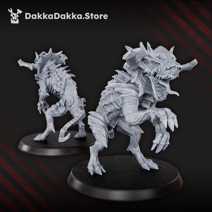 Hellspawn Hounds of the Wormhole x5 (5 Units), Hellspawn proxy miniature, 28mm heroic scale unpainted resin, view 2