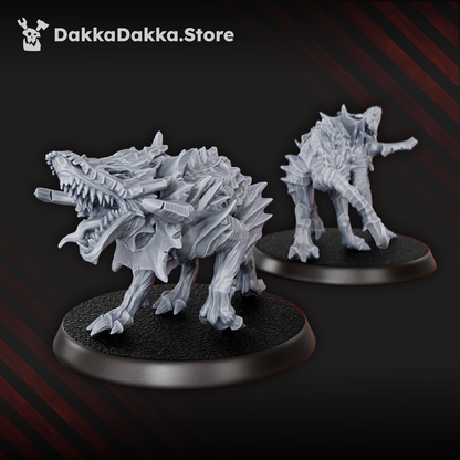 Hellspawn Hounds of the Wormhole x5 (5 Units), Hellspawn proxy miniature, 28mm heroic scale unpainted resin, view 6
