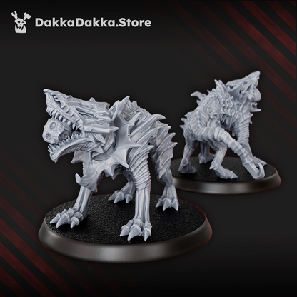Hellspawn Hounds of the Wormhole x5 (5 Units), Hellspawn proxy miniature, 28mm heroic scale unpainted resin, view 7