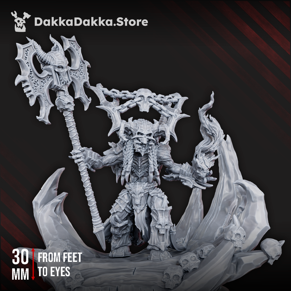 Hellspawn The Harbinger of the Crimson Lord, Hellspawn proxy miniature, 28mm heroic scale unpainted resin, view 3