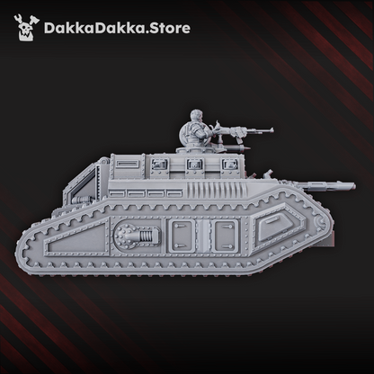 Imperial Army Armored Personnel Carrier Dragon I, Imperial Army proxy miniature, 28mm heroic scale unpainted resin, view 2