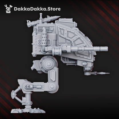 Imperial Army Armored Stompermech, Imperial Army proxy miniature, 28mm heroic scale unpainted resin, view 3