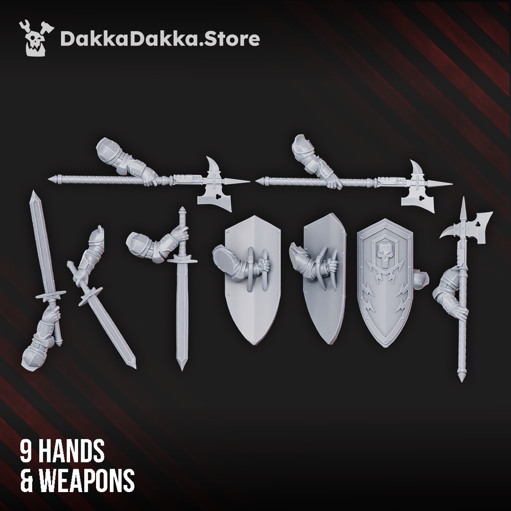 Hooded Knights Dawnguard Sunlight Crusaders x3 (3 Units), Hooded Knights proxy miniature, 28mm heroic scale unpainted resin