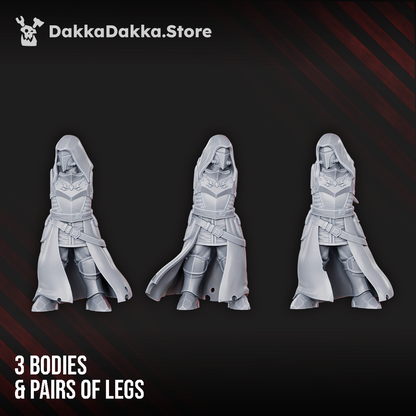 Hooded Knights Dawnguard Sunlight Crusaders x3 (3 Units), Hooded Knights proxy miniature, 28mm heroic scale, view 2