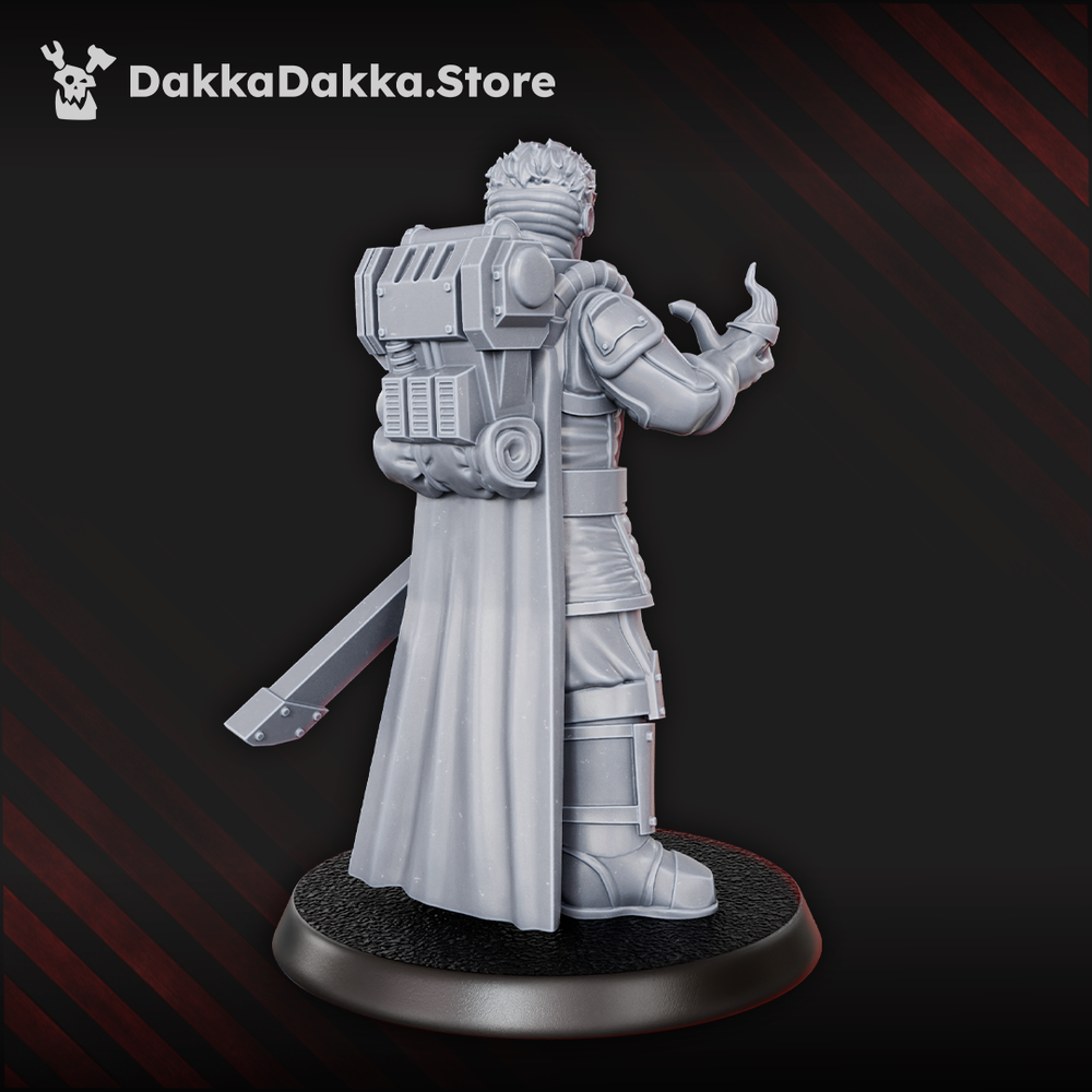 Imperial Army Dawnguard Tank Commander, Imperial Army proxy miniature, 28mm heroic scale unpainted resin, view 4