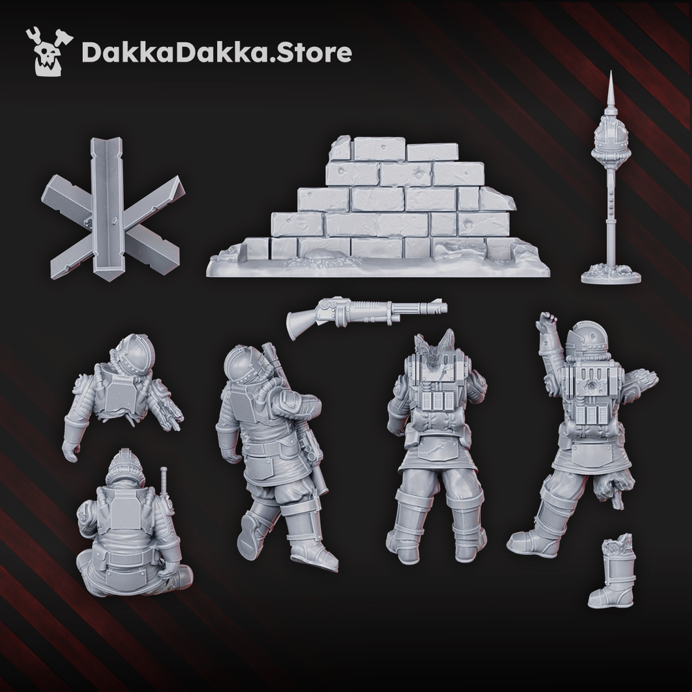 Imperial Army Fallen Dawnguard Soldiers, Imperial Army proxy miniature, 28mm heroic scale unpainted resin, view 4