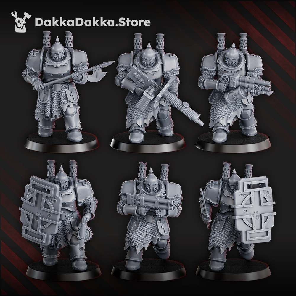 Trench Warfare Heavy Bogatyr Squad x6 (6 Units), Trench Warfare proxy miniature, 28mm heroic scale unpainted resin