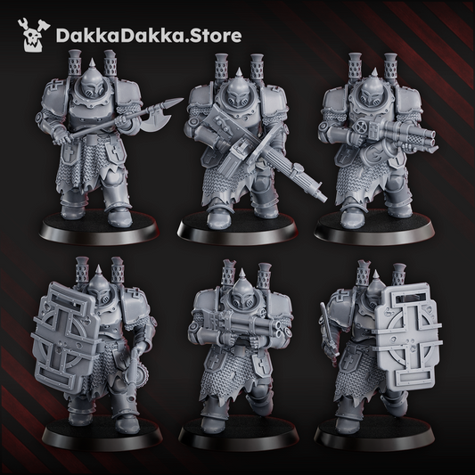Trench Warfare Heavy Bogatyr Squad x6 (6 Units), Trench Warfare proxy miniature, 28mm heroic scale unpainted resin