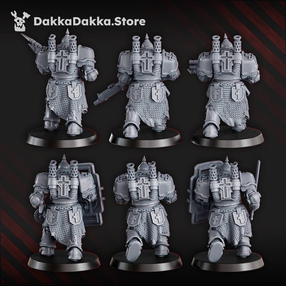 Trench Warfare Heavy Bogatyr Squad x6 (6 Units), Trench Warfare proxy miniature, 28mm heroic scale unpainted resin, view 2