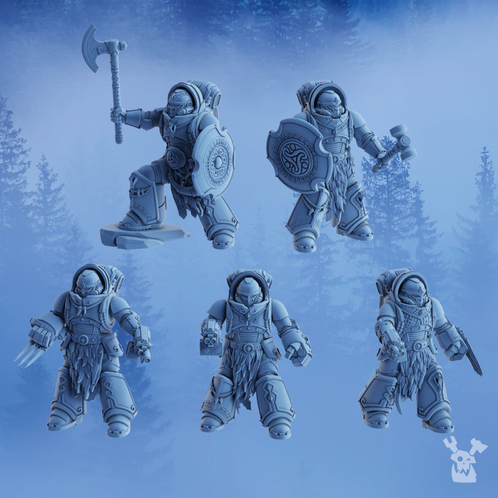 Wolf Knights Icebreakers (Build Kit), Wolf Knights proxy miniature, 28mm heroic scale unpainted resin, view 3