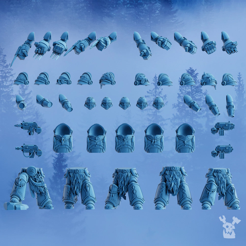 Wolf Knights Icebreakers (Build Kit), Wolf Knights proxy miniature, 28mm heroic scale unpainted resin, view 4