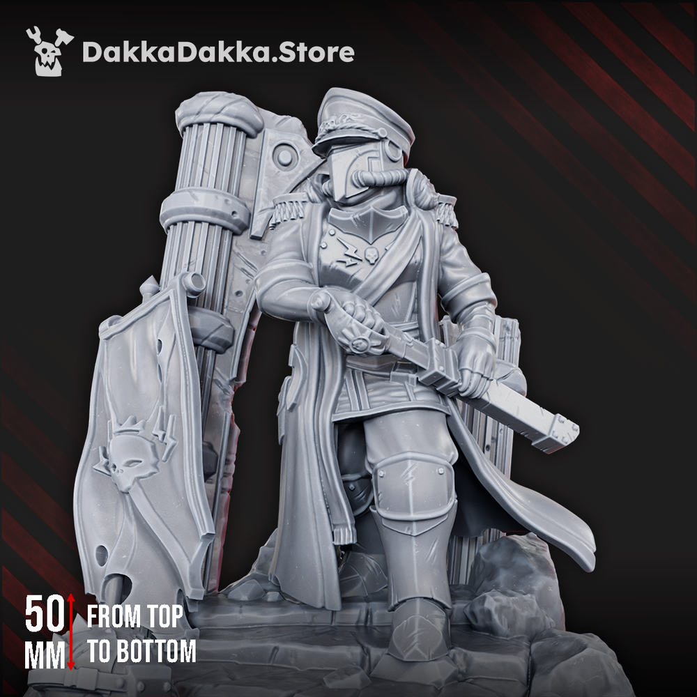Imperial Army Lord Laberius Solis, Imperial Army proxy miniature, 28mm heroic scale unpainted resin