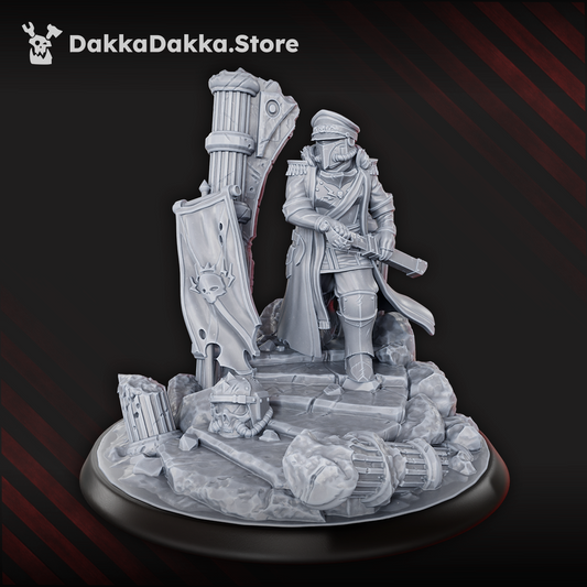 Imperial Army Lord Laberius Solis, Imperial Army proxy miniature, 28mm heroic scale unpainted resin, view 2