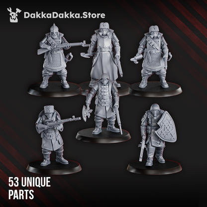 Imperial Army Red Druzhina (Build Kit), Imperial Army proxy miniature, 28mm heroic scale unpainted resin, view 2