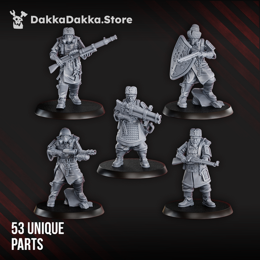 Imperial Army Red Druzhina (Build Kit), Imperial Army proxy miniature, 28mm heroic scale unpainted resin, view 4