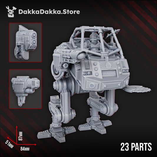 Imperial Army Scout Stompermech, Imperial Army proxy miniature, 28mm heroic scale unpainted resin