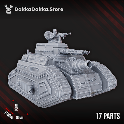 Imperial Army Support Battle Tank Dragon III, Imperial Army proxy miniature, 28mm heroic scale unpainted resin