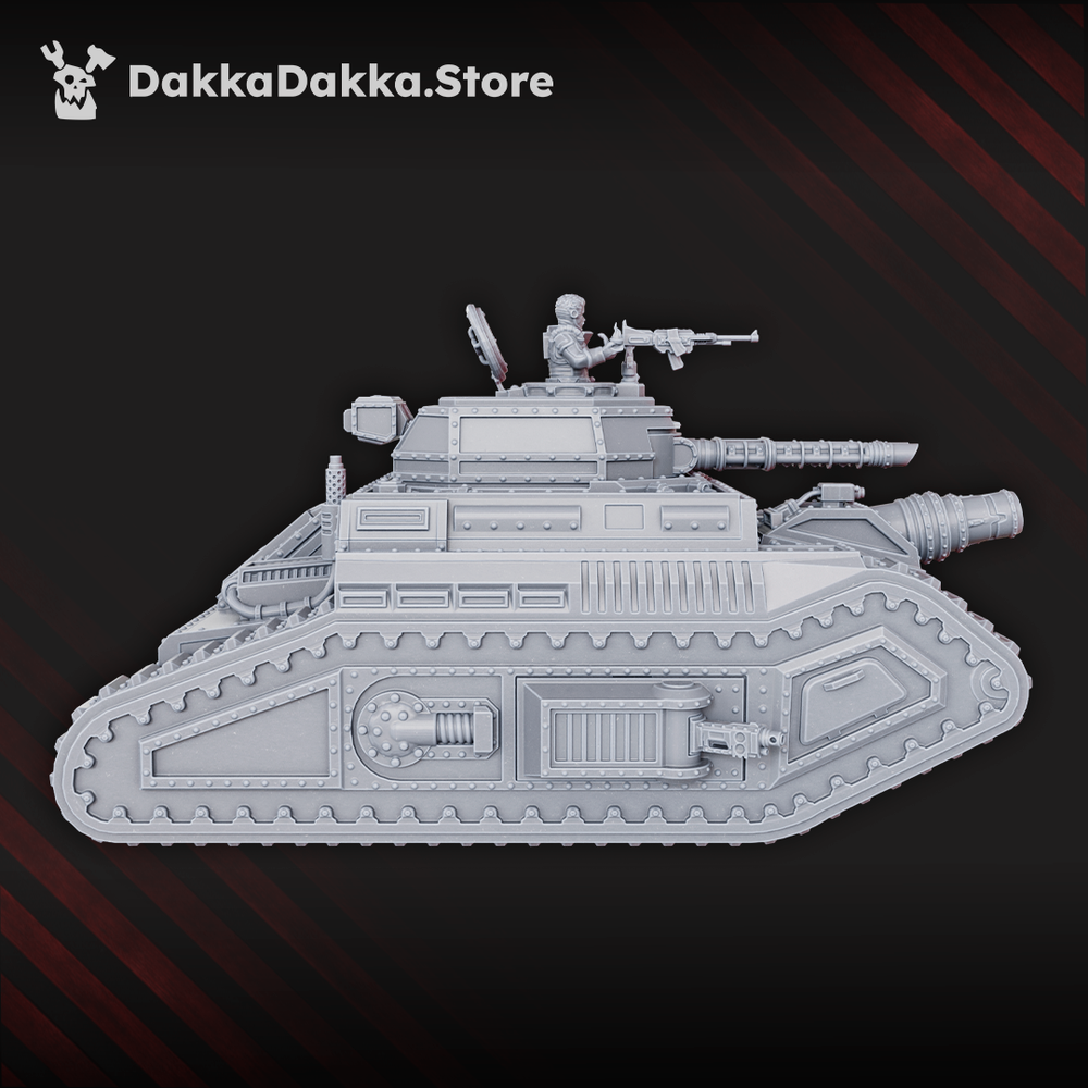Imperial Army Support Battle Tank Dragon III, Imperial Army proxy miniature, 28mm heroic scale unpainted resin, view 2