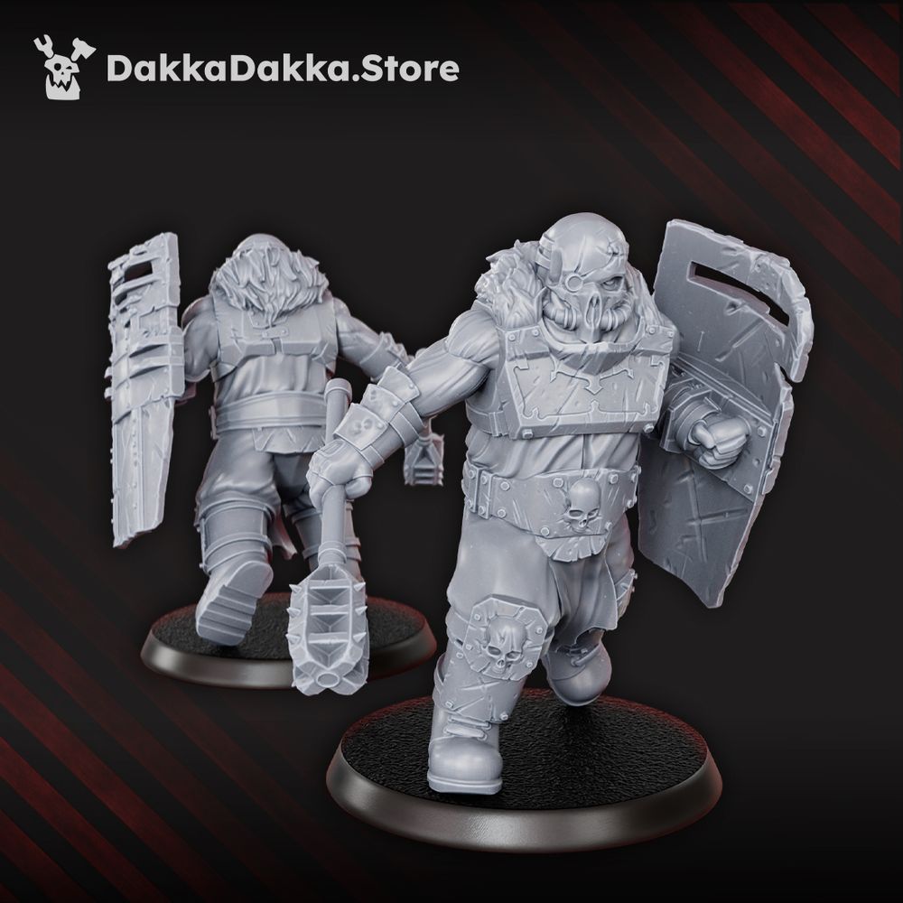 Mutant Uprising Vulture Ogres x3 (3 Units), Mutant Uprising proxy miniature, 28mm heroic scale unpainted resin
