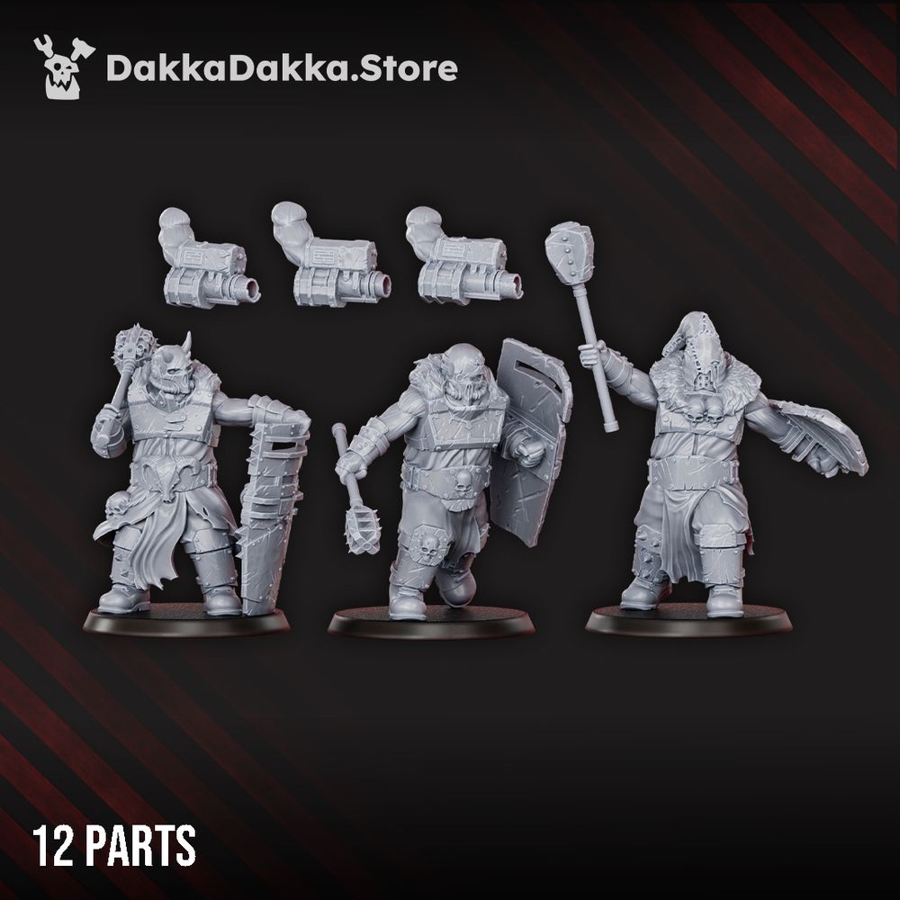 Mutant Uprising Vulture Ogres x3 (3 Units), Mutant Uprising proxy miniature, 28mm heroic scale unpainted resin, view 2
