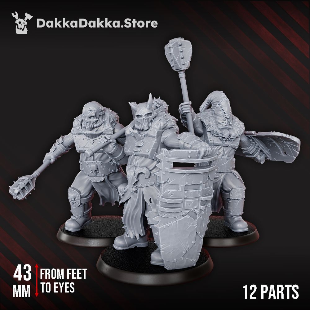 Mutant Uprising Vulture Ogres x3 (3 Units), Mutant Uprising proxy miniature, 28mm heroic scale unpainted resin, view 3