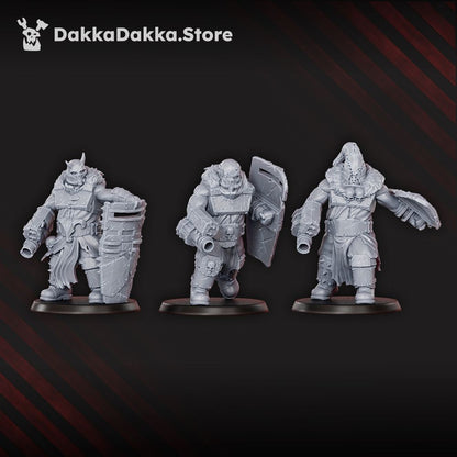 Mutant Uprising Vulture Ogres x3 (3 Units), Mutant Uprising proxy miniature, 28mm heroic scale unpainted resin, view 4