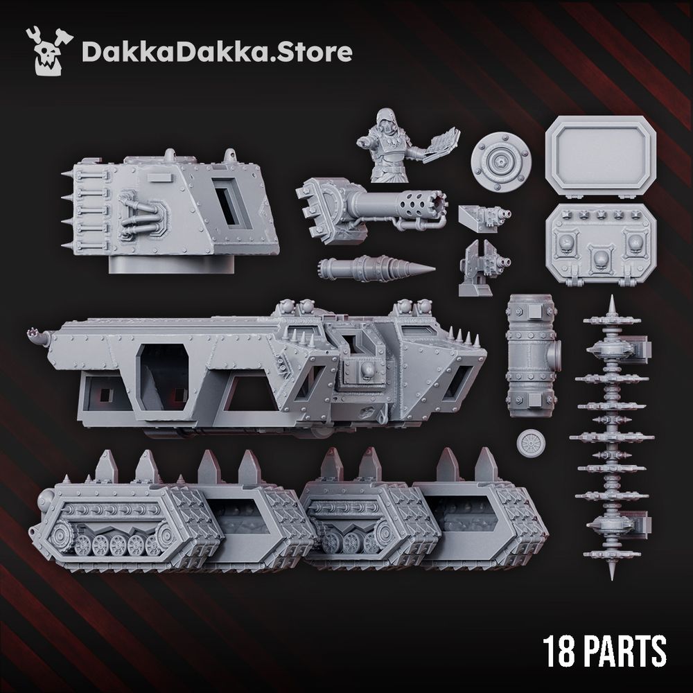 Imperial Army Vultures APC - Armored Vagon, Imperial Army proxy miniature, 28mm heroic scale unpainted resin, view 2