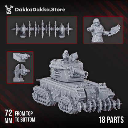 Imperial Army Vultures APC - Armored Vagon, Imperial Army proxy miniature, 28mm heroic scale unpainted resin, view 3