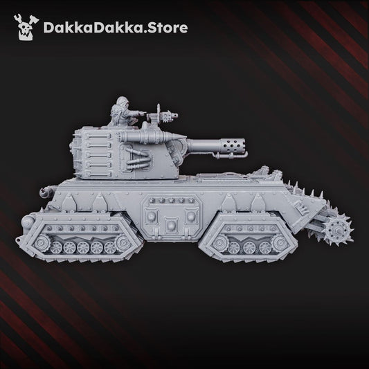 Imperial Army Vultures APC - Armored Vagon, Imperial Army proxy miniature, 28mm heroic scale unpainted resin, view 4