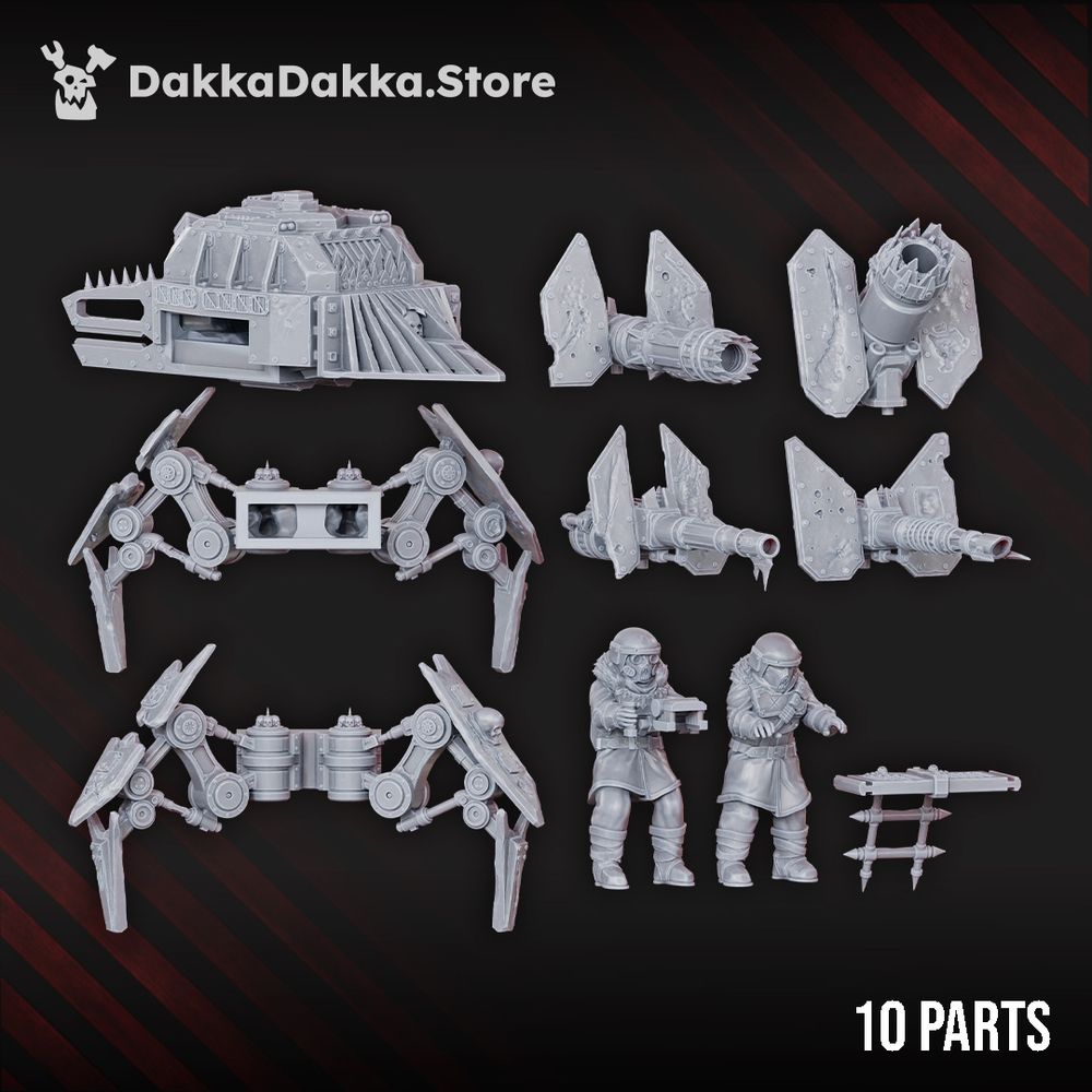 Hellspawn Vultures Heavy Weapons Platform, Hellspawn proxy miniature, 28mm heroic scale unpainted resin, view 5