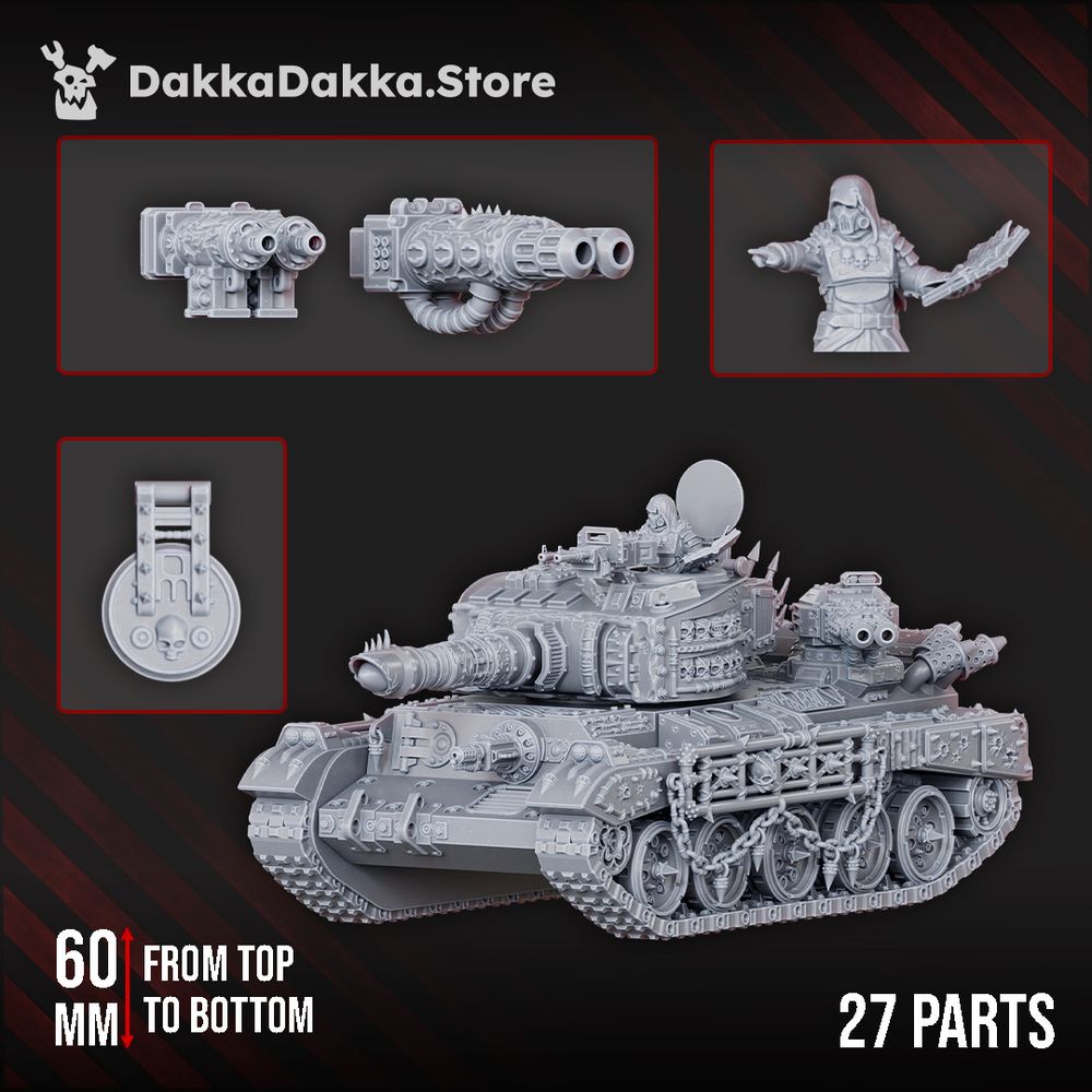 Hellspawn Vultures Main Battle Tank, Hellspawn proxy miniature, 28mm heroic scale unpainted resin