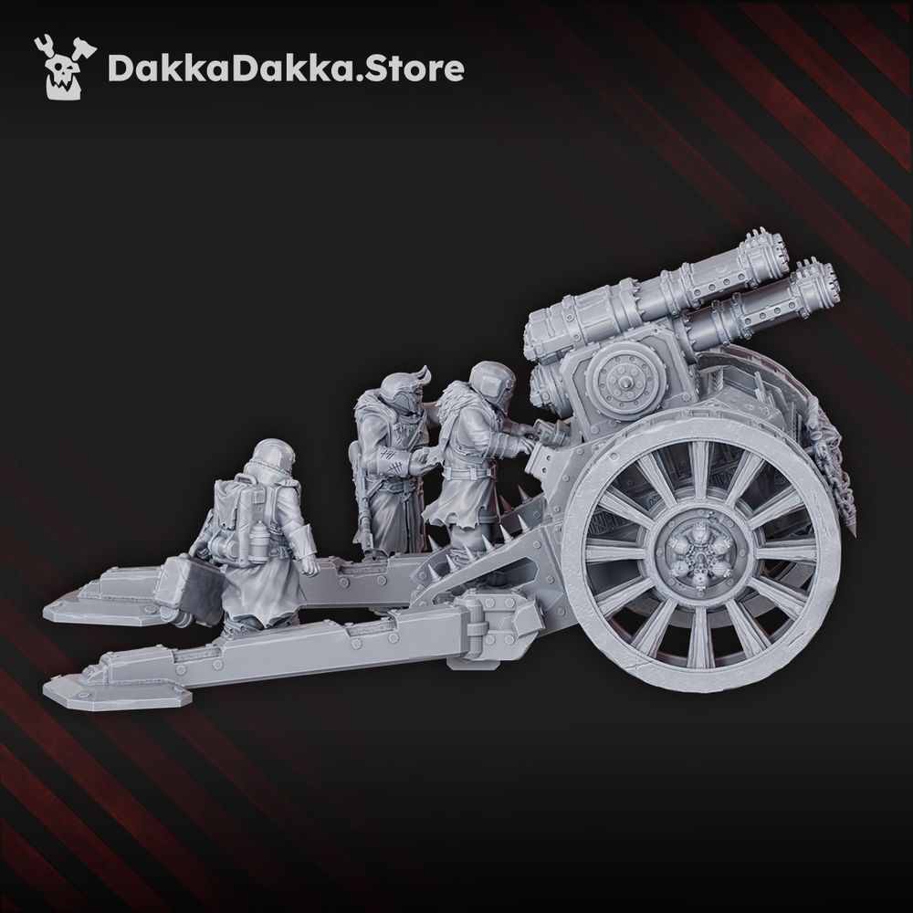 Imperial Army Vultures Quadrogun, Imperial Army proxy miniature, 28mm heroic scale unpainted resin, view 4