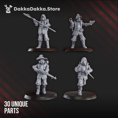 Inquisition Conquistadors (Build Kit), Inquisition proxy miniature, 28mm heroic scale unpainted resin, view 3