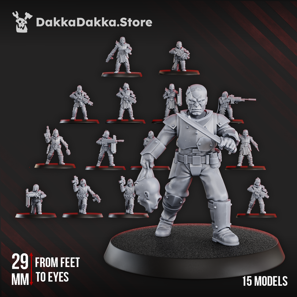 Mutant Uprising Maverick Cultists Squad (x15) (15 Units), Mutant Uprising proxy miniature, 28mm heroic scale, view 3