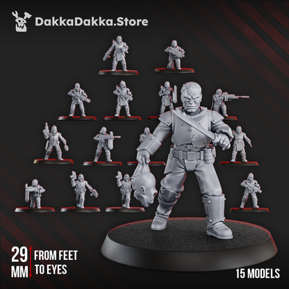 Mutant Uprising Maverick Cultists Squad (x15) (15 Units), Mutant Uprising proxy miniature, 28mm heroic scale, view 3