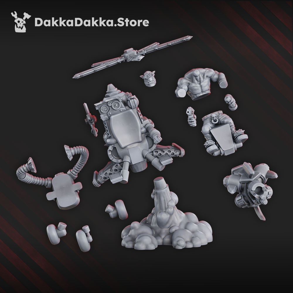 Orks Chonky Flyaz, Orks proxy miniature, 28mm heroic scale unpainted resin, view 4