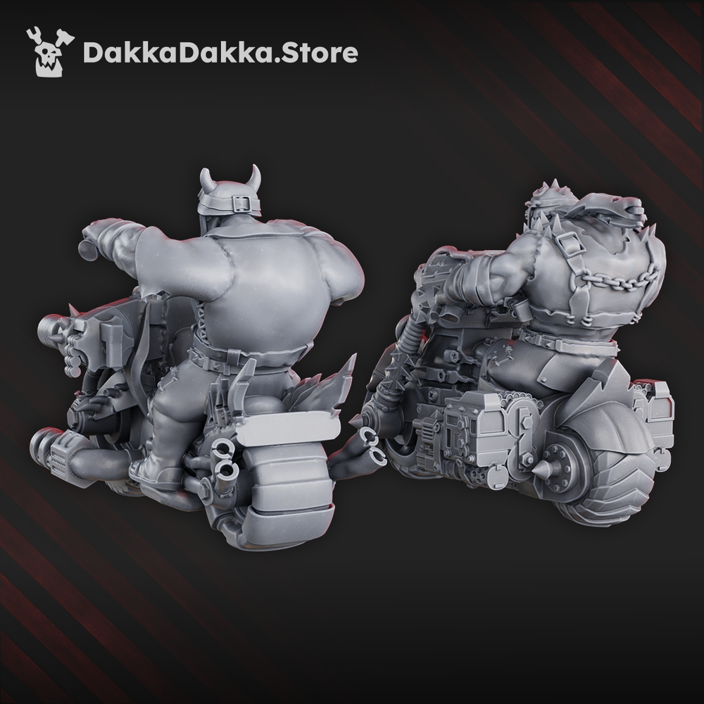 Orks Hot Wheelz Posse, Orks proxy miniature, 28mm heroic scale unpainted resin, view 4