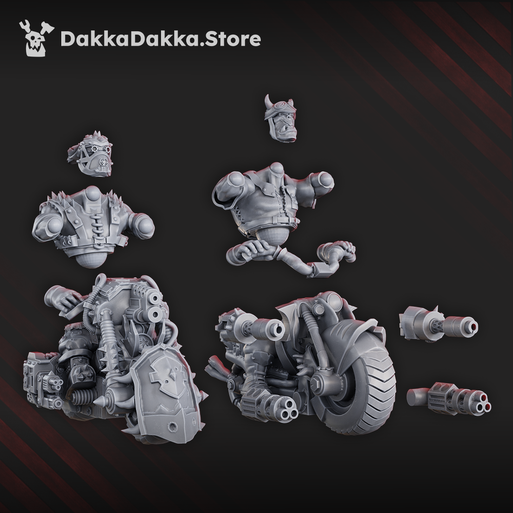 Orks Hot Wheelz Posse, Orks proxy miniature, 28mm heroic scale unpainted resin, view 5