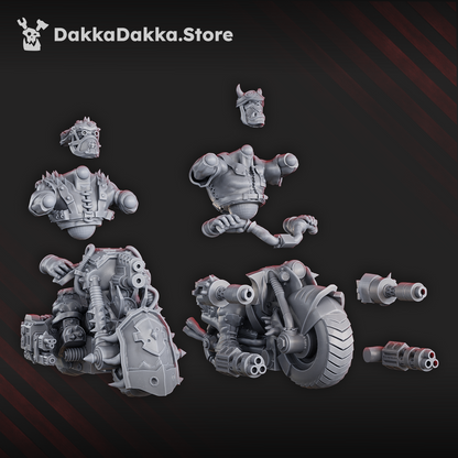 Orks Hot Wheelz Posse, Orks proxy miniature, 28mm heroic scale unpainted resin, view 5