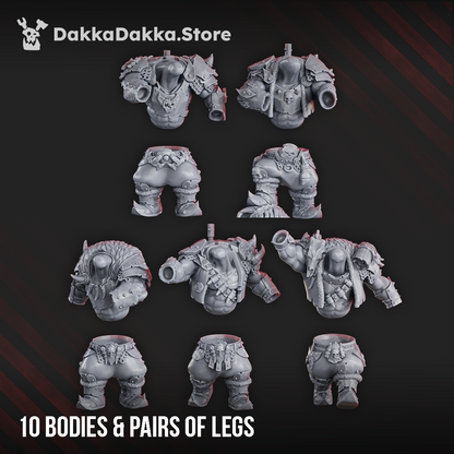 Orks Porkaz Grorks (Build Kit), Orks proxy miniature, 28mm heroic scale unpainted resin