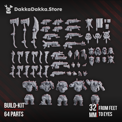 Orks Porkaz Grorks (Build Kit), Orks proxy miniature, 28mm heroic scale unpainted resin, view 3