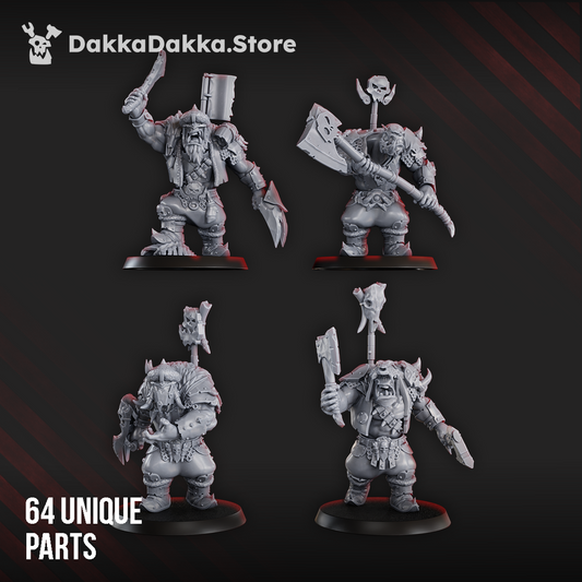 Orks Porkaz Grorks (Build Kit), Orks proxy miniature, 28mm heroic scale unpainted resin, view 4