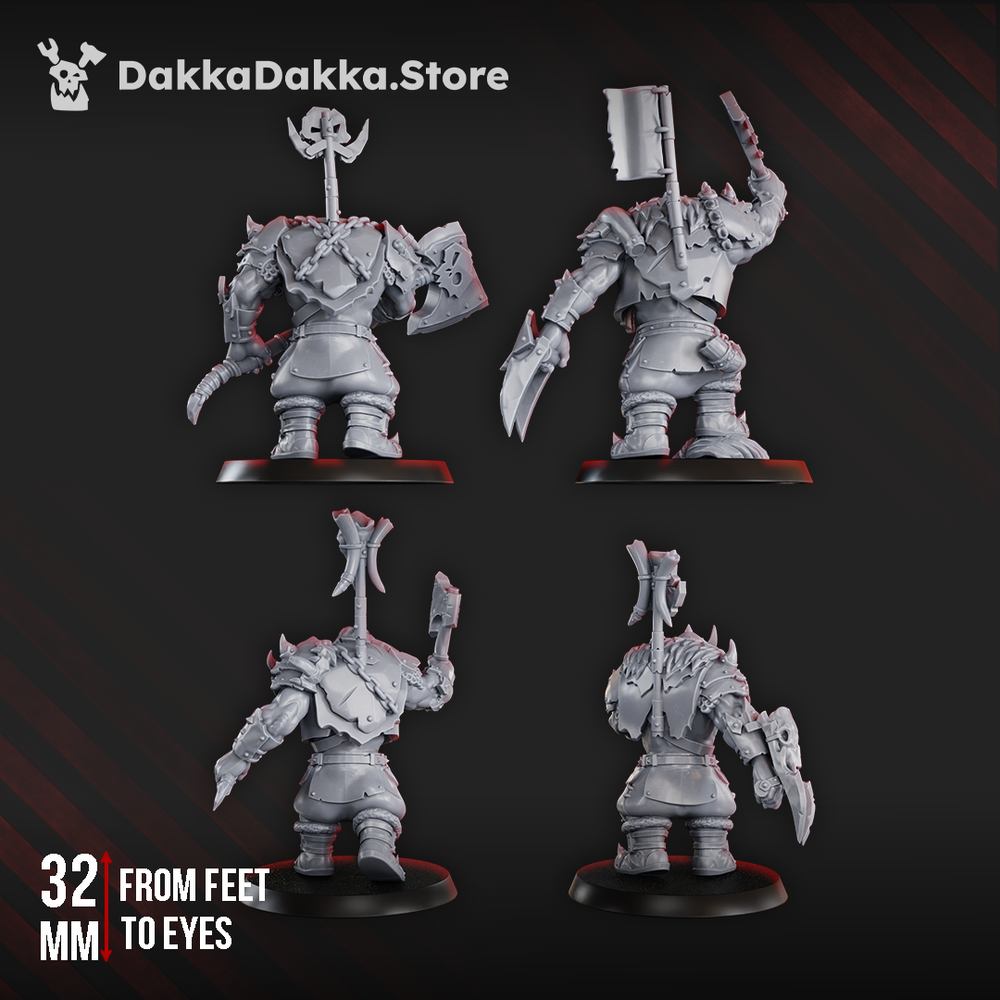 Orks Porkaz Grorks (Build Kit), Orks proxy miniature, 28mm heroic scale unpainted resin, view 6