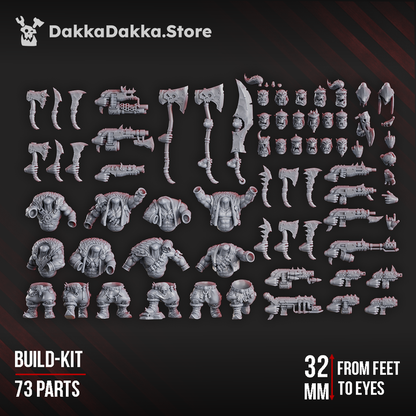 Orks Porkaz Grorks (Build Kit), Orks proxy miniature, 28mm heroic scale unpainted resin, view 7