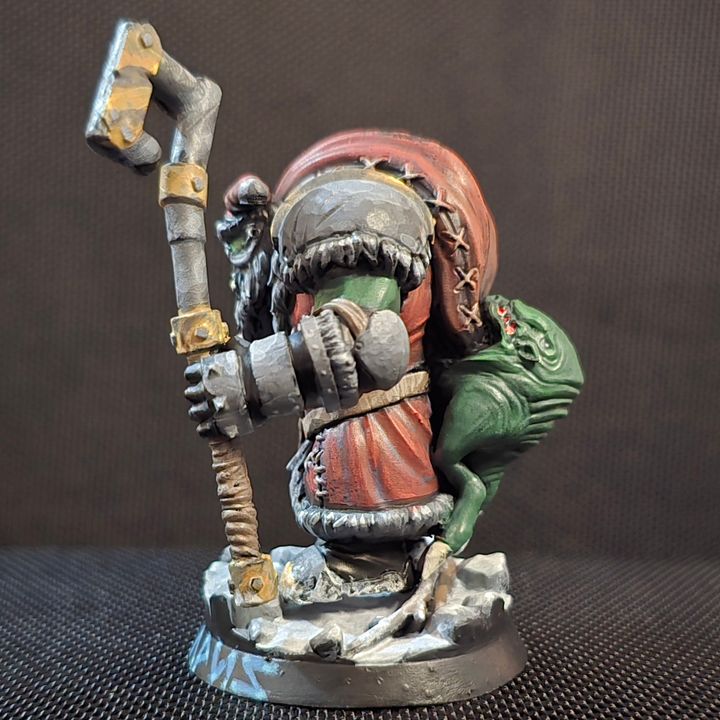 Orks X-Maz Boss, Orks proxy miniature, 28mm heroic scale unpainted resin, view 4
