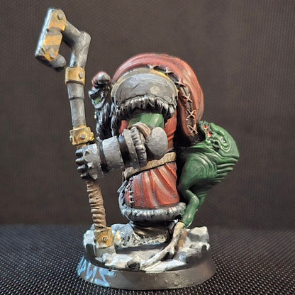 Orks X-Maz Boss, Orks proxy miniature, 28mm heroic scale unpainted resin, view 4
