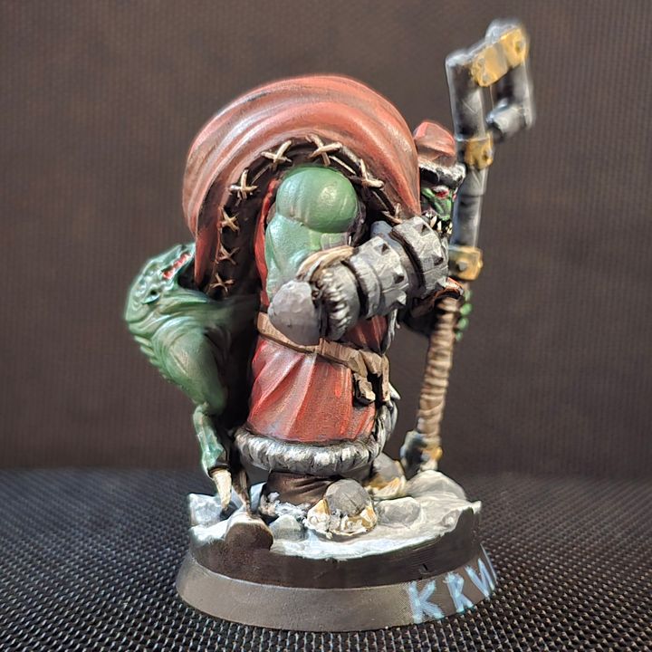 Orks X-Maz Boss, Orks proxy miniature, 28mm heroic scale unpainted resin, view 6